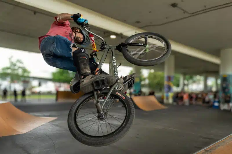 A BMX cyclist in midair A BMX cyclist midair during the 2023 Charleston Sternwheel Regatta taken by UA-Visions