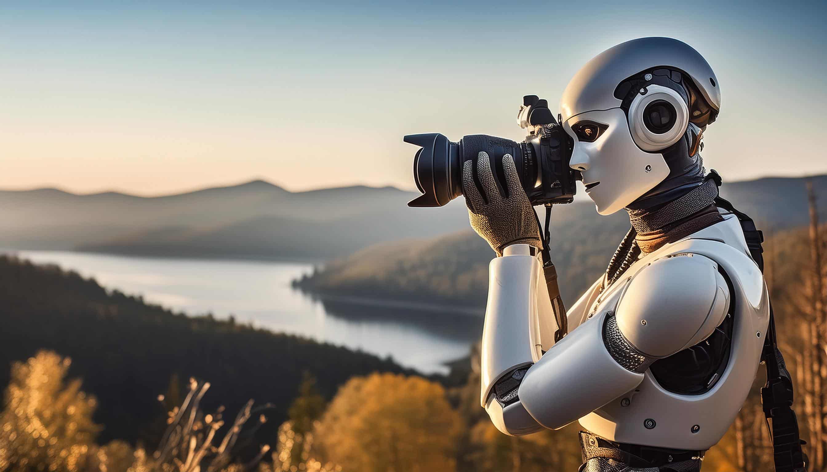 A robot taking photos