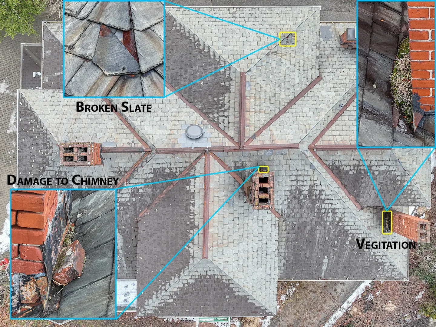 Slate Roof Inspection by UA-Visions