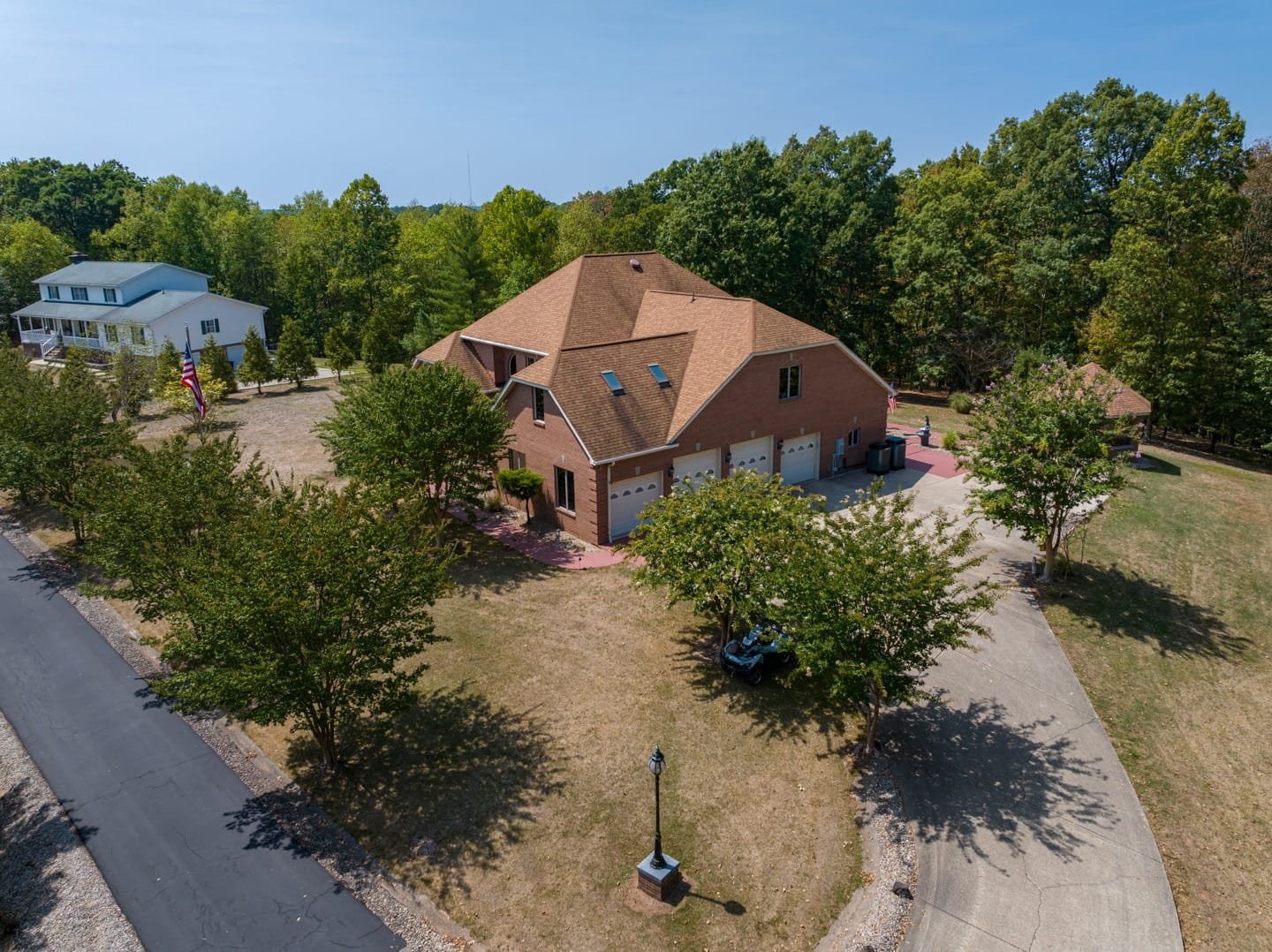 Low Level Aerial view of a residential real estate listing on Moriah Drive