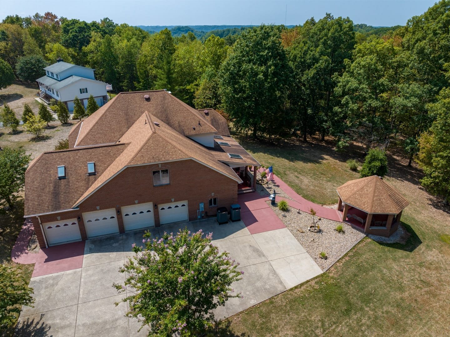 Low Level Aerial view of a residential real estate listing on Moriah Drive
