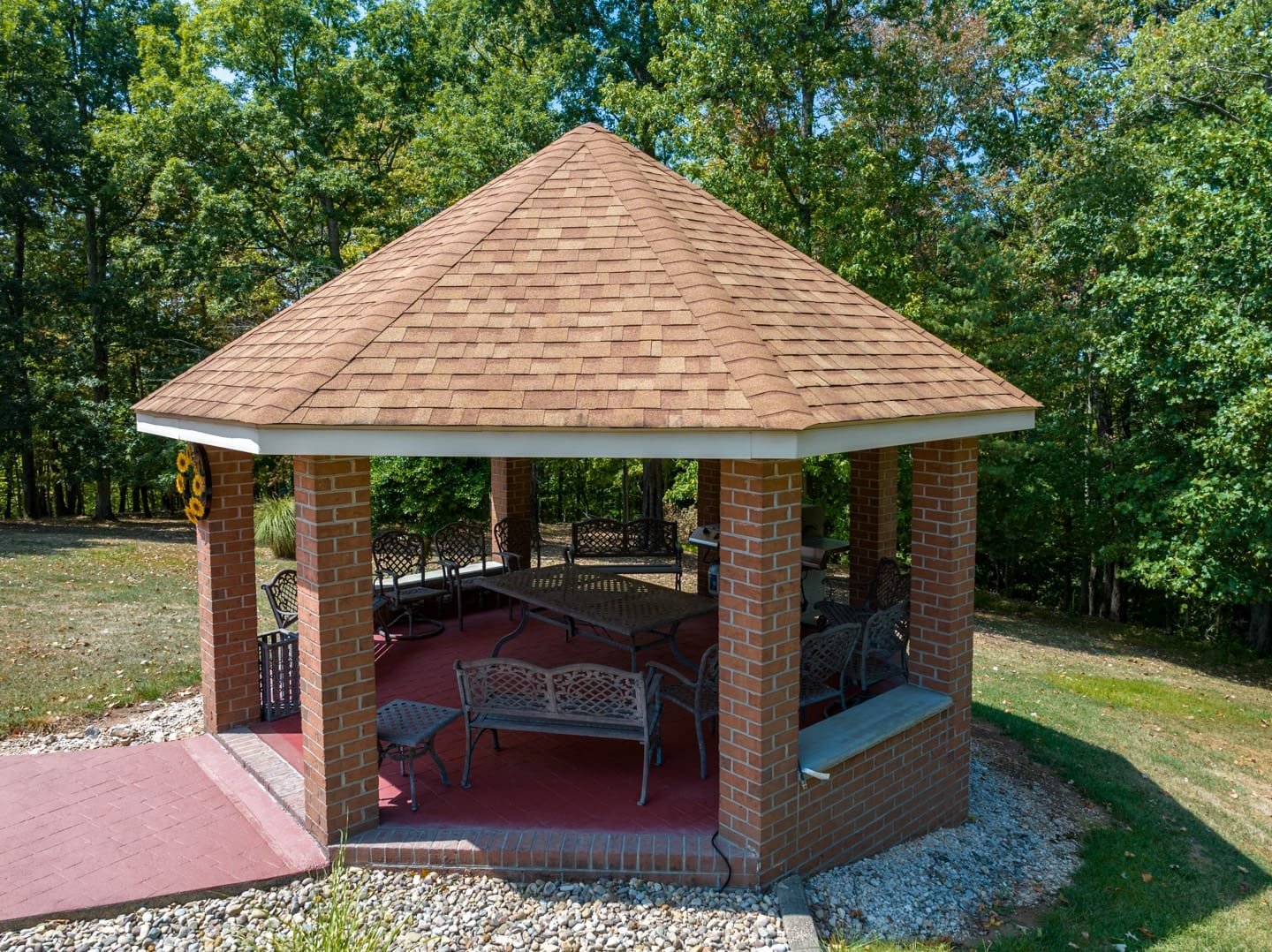 Low Level Aerial view of a residential real estate listing on Moriah Drive