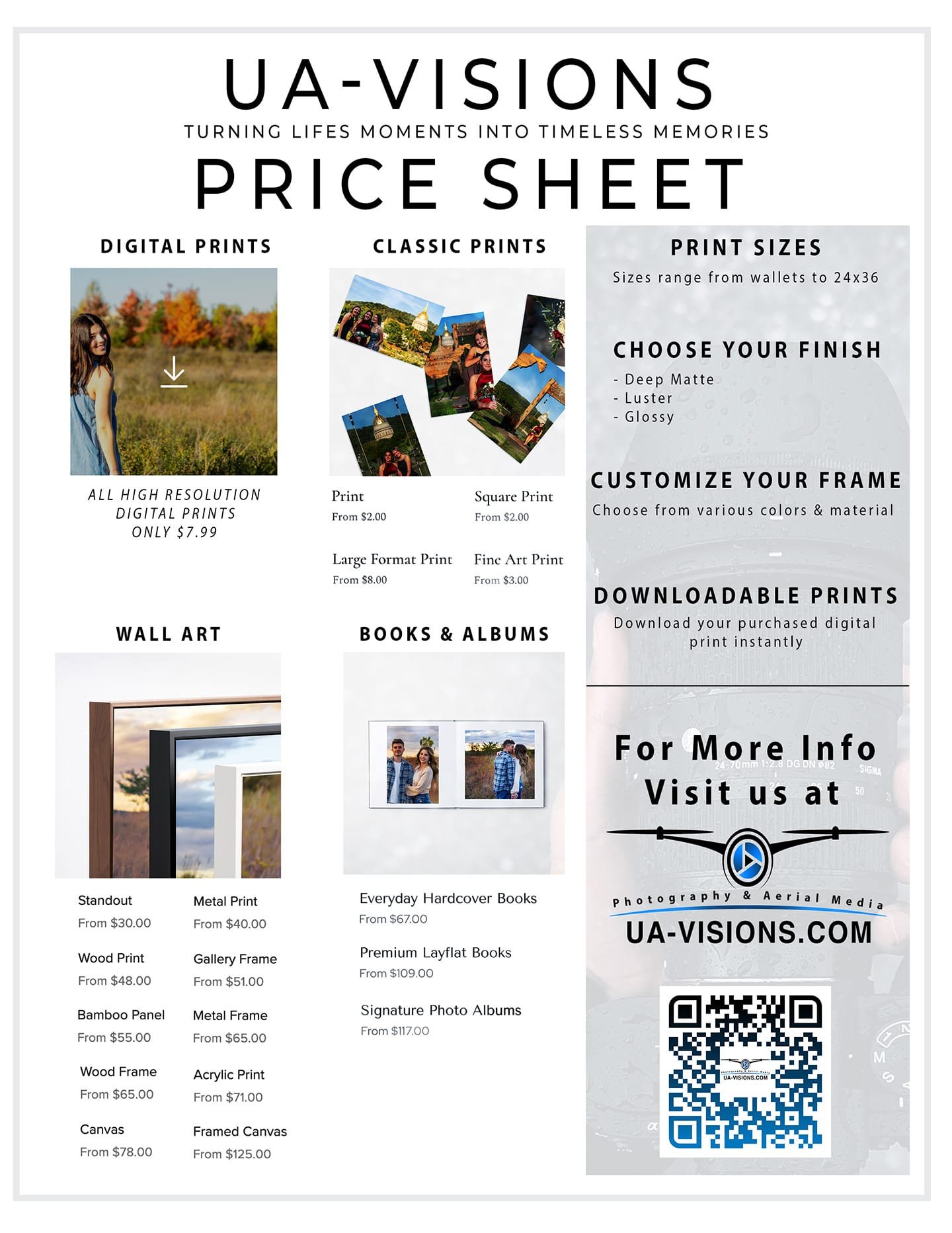 UA-Visions Prints Price List