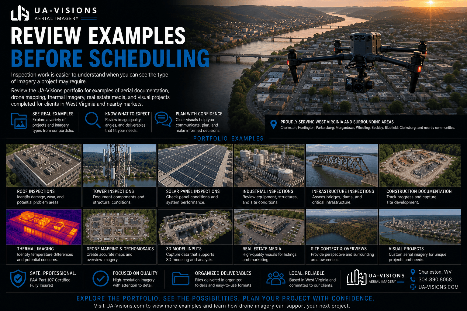 drone mapping imagery used for inspection documentation and site planning in Charleston WV
