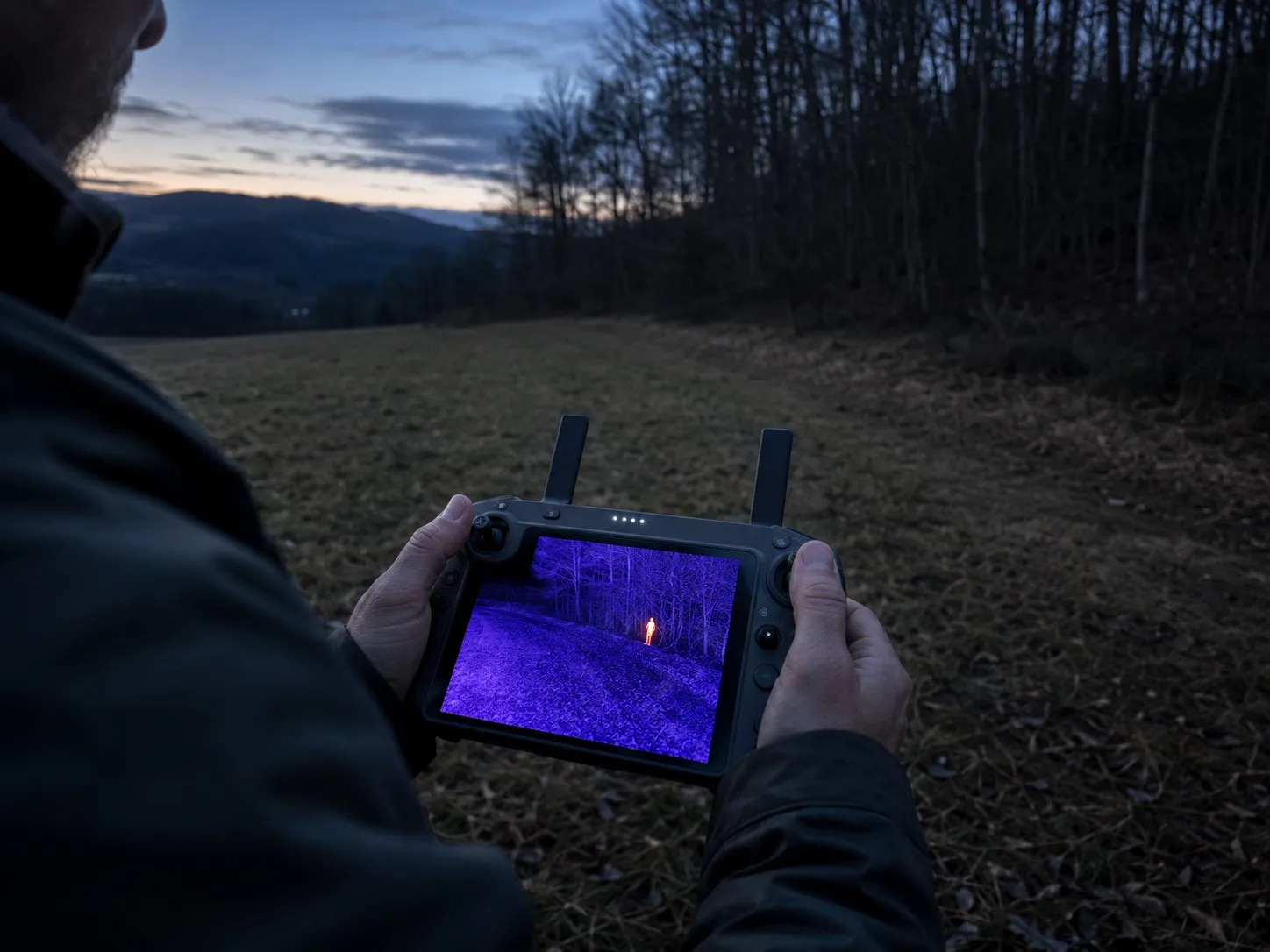 Thermal drone support image Thermal drone support image for search and rescue assistance in West Virginia